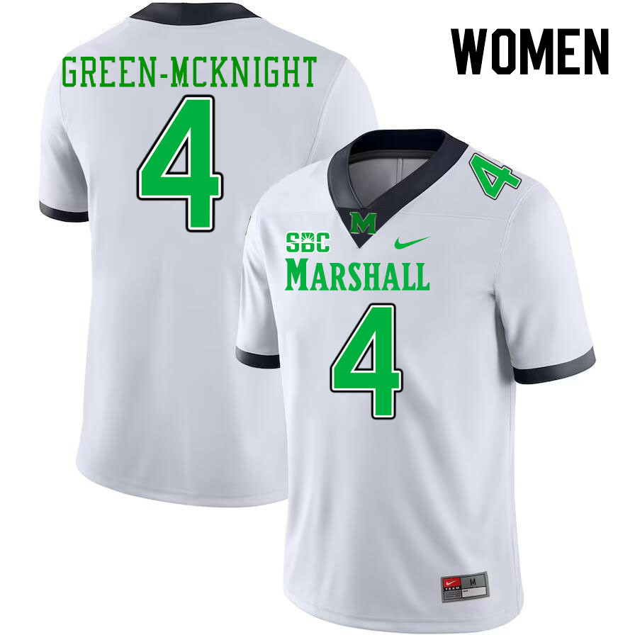 Women #4 Jadarius Green-McKnight Marshall Thundering Herd SBC Conference College Football Jerseys St